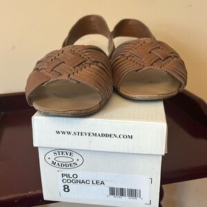 Steve Madden Pilo Cognac Lather Sandals size 8 with box